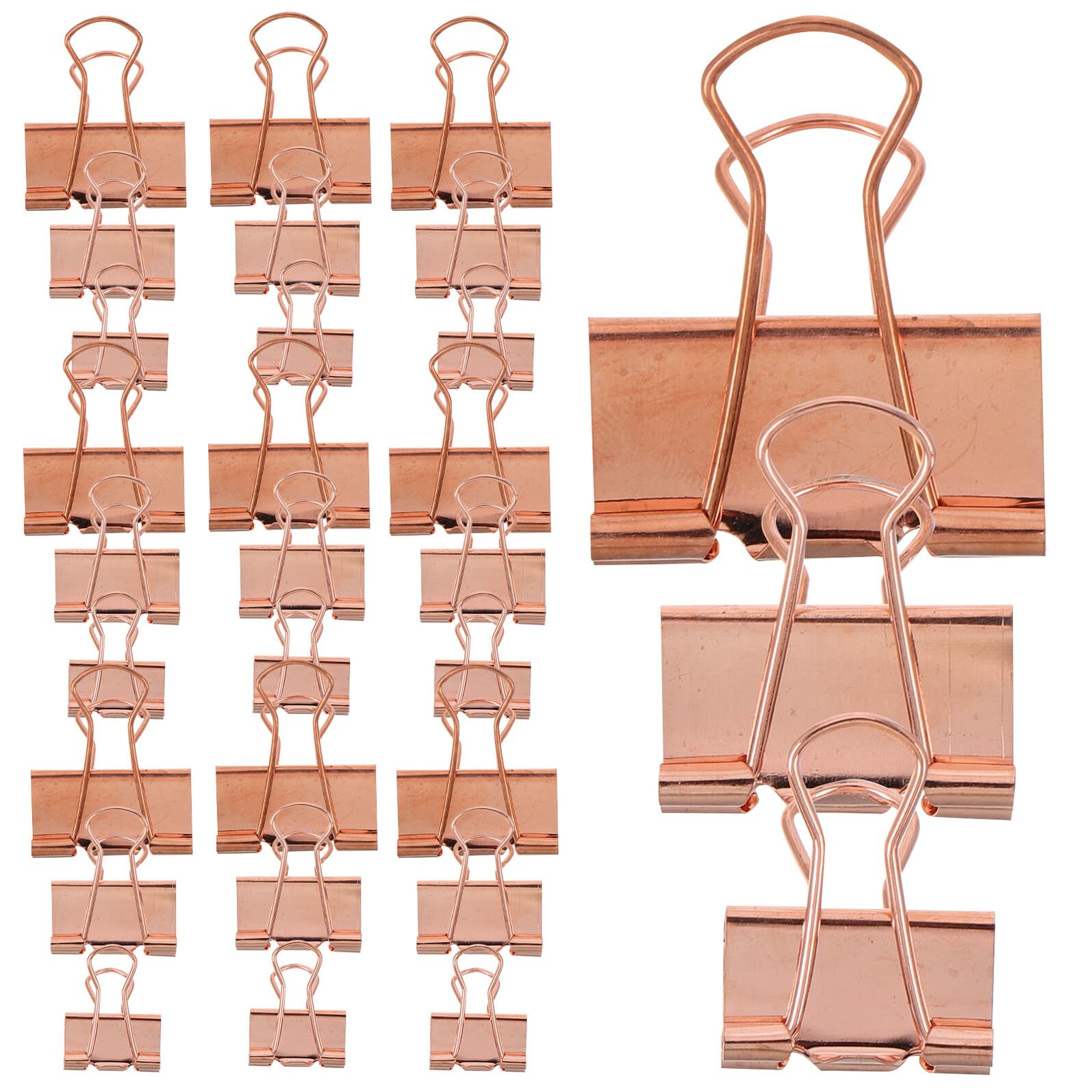 112 Pezzi Clip Fermagli Metallici a Coda di Rondine Oro Rosa Set 19/25/32 MM Molla Rinforzata Morsetti per Raccoglitori Documenti Ufficio Casa Scuola Organizzazione File