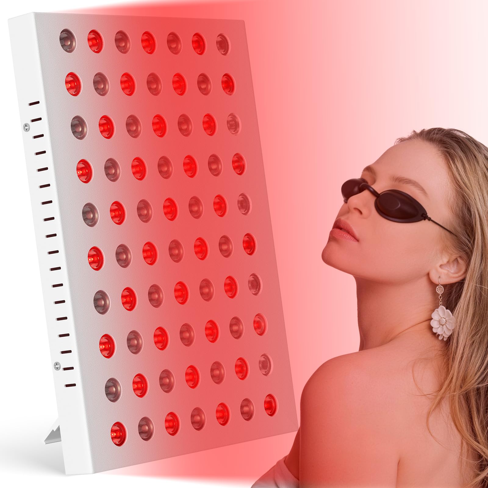Dual-chip-Rotlicht-Beauty-Panel, 660 & 850 Rotlicht, 70 LED-Beauty-Lichter, Mit Timer Und Ständer, Geeignet Für Gesichtsbehandlungen (Das Licht Erzeugt Keine Wärme)