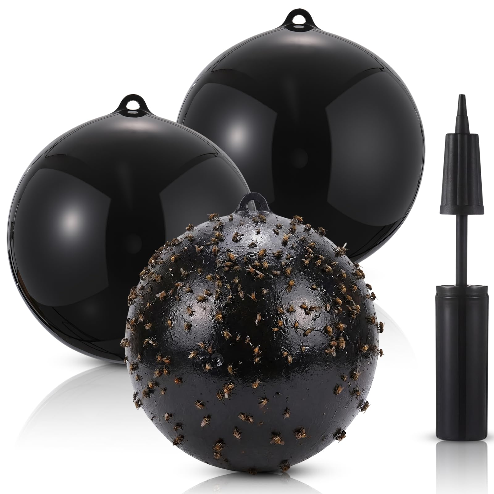 Confezione da 3 palline gonfiabili per mosche da 45,7 cm, per mosche verdi, nere, gialle, per esterni, per fienili, stalle, giardino, serra (colla non inclusa)
