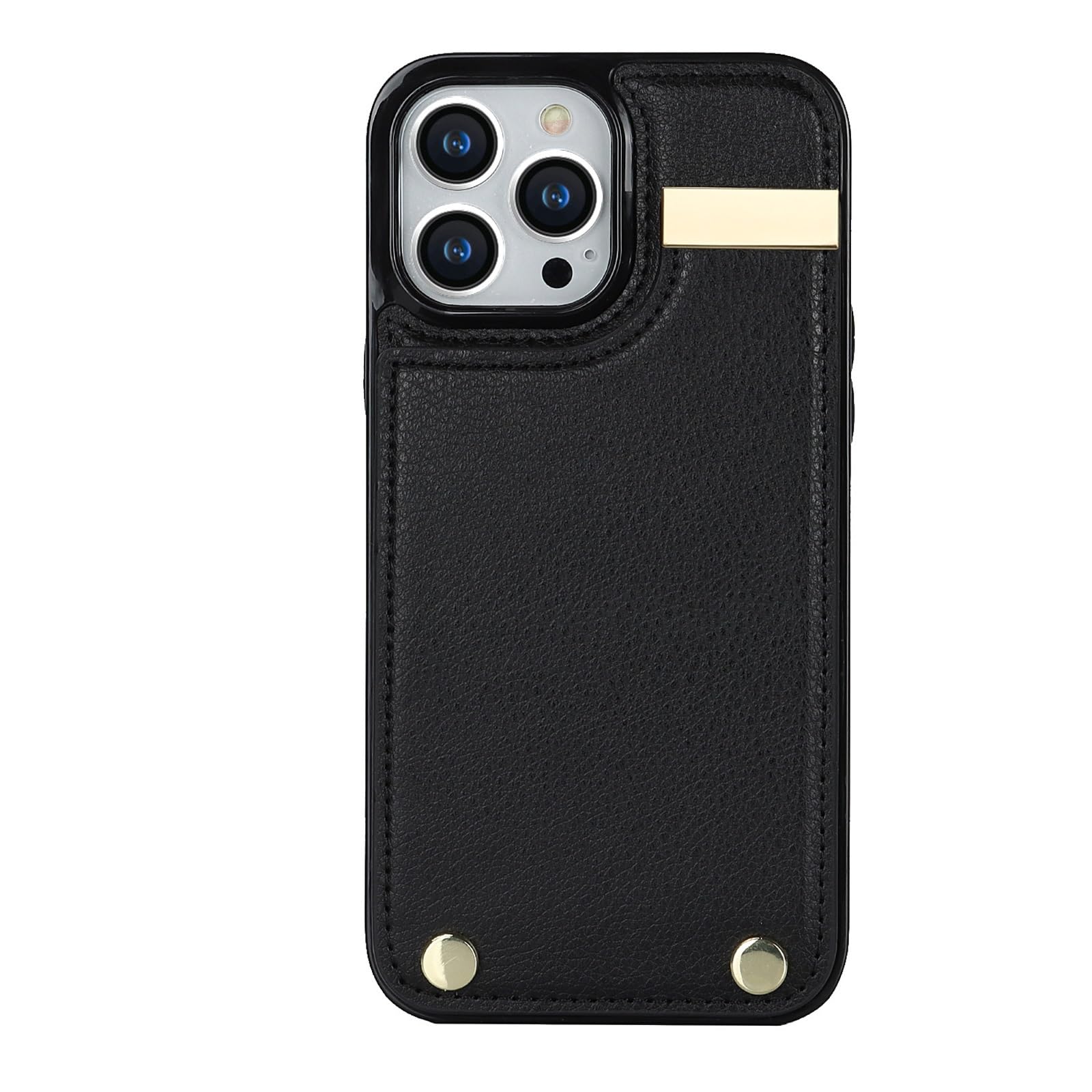 Coque iPhone 16 protection anti-traces et étui souple portefeuille noir avec porte-carte