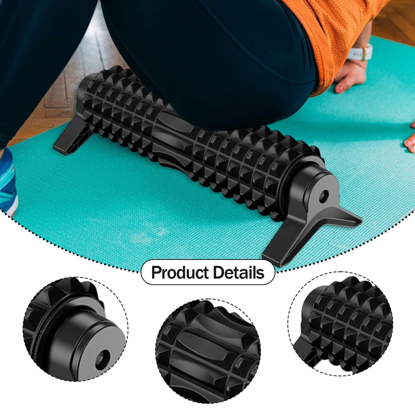 Schaumstoffrolle mit Ständer Massagerolle Multifunktionales Gerät Professionell für Muskelmassage Workout Pilates- Schwarz