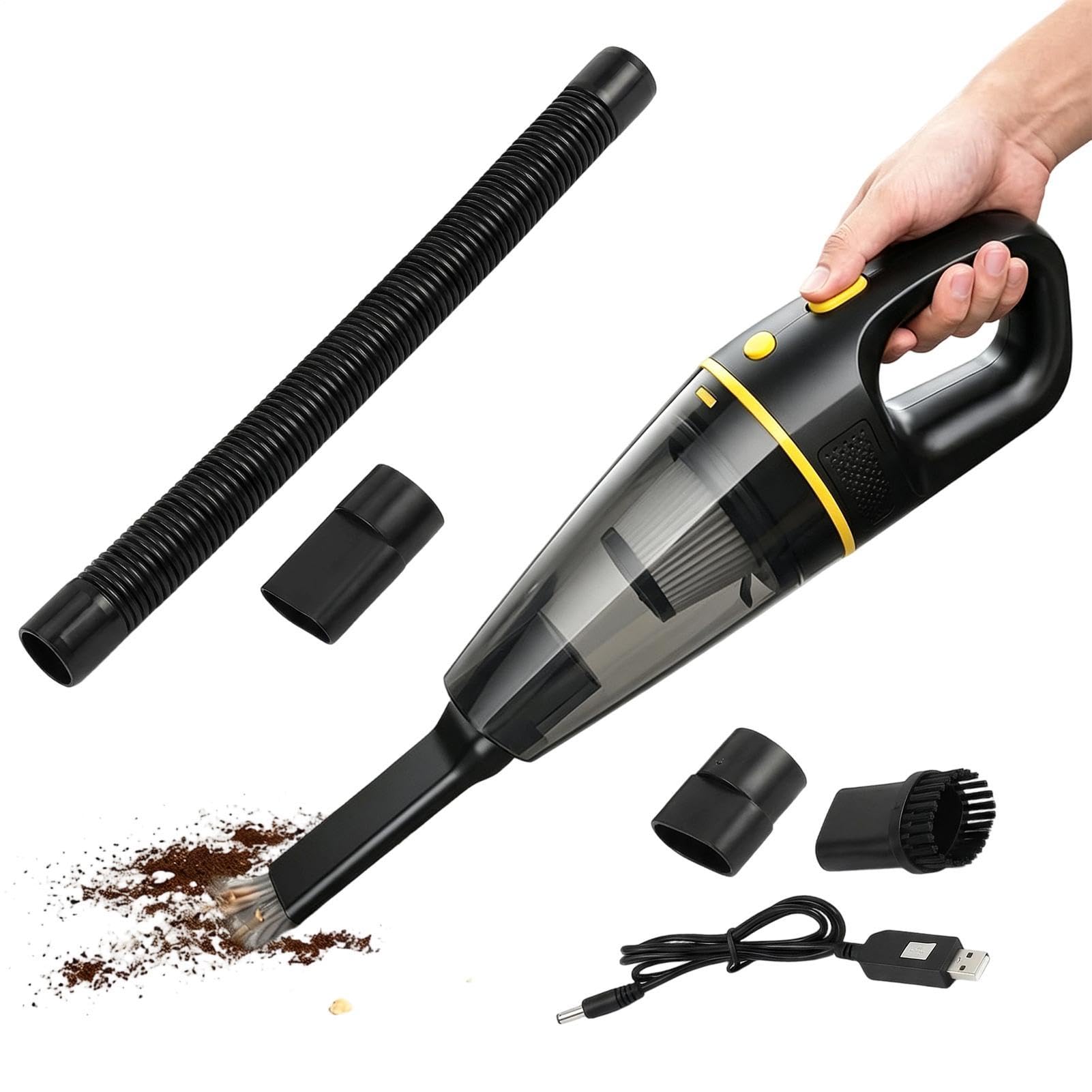 Aspirador de coche portátil potente de 120W y aspiradora de mano para teclado y sofás
