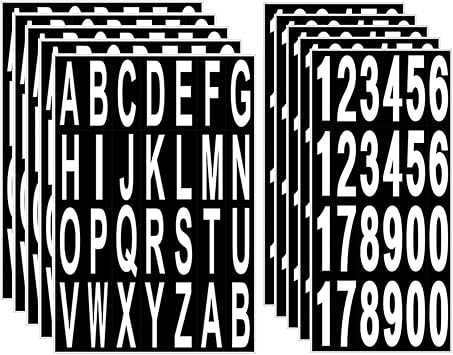 10 Sheet 3 Inch Mailbox Numbers and Letters Cut Classic Style Self-Adhesive Vinyl Waterproof Stickers Letter Decals Sticky for Outside Signs, Window, Door, Car, Truck, Home, House Address White