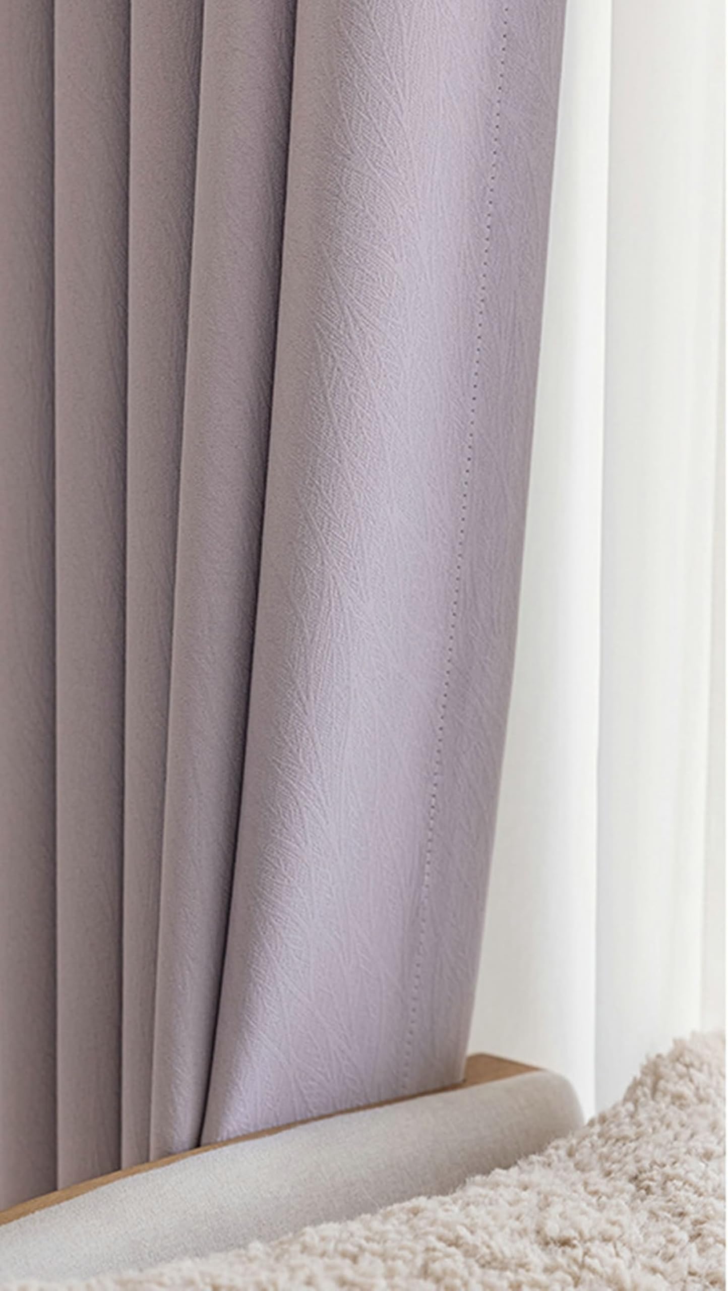 Tende Interno con Ganci, 2 x 132W x 138H CM,Tende Oscuranti Interni 2 Pezzi Tinta Unita Tenda Viola da Cucina