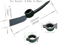 Vista 2 de Púa de mattock forjada resistente, cabeza de pico poderosa, azada Mattock Pick 2.5LB