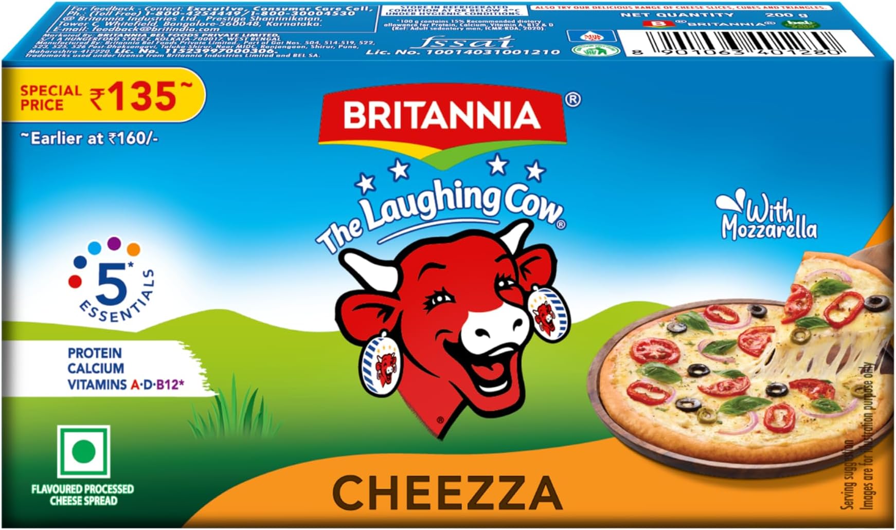 The Laughing Cow Cheezza Cheese Pizza, 200g Pack