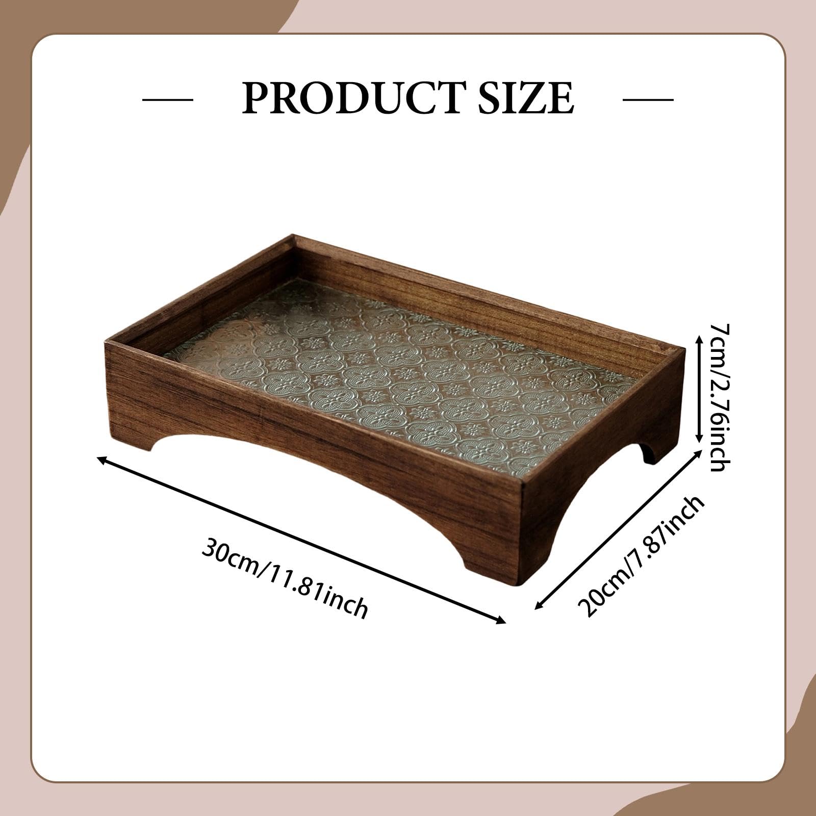 Bandeja, for Servir Nueces y Dulces, for, Organizador de Escritorio, Almacenamiento for Baño Hecha Madera Vidrio for Frutas Secas, 20 cm x(30cmx20cm)