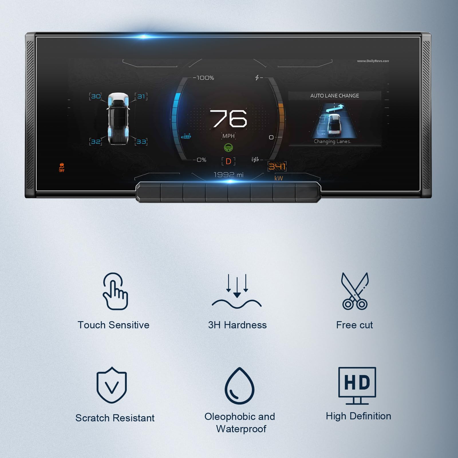 BIBIBO 2Pcs for 2025 GMC Hummer EV Screen Protector 2022-2025 GMC Hummer EV SUV 12.3