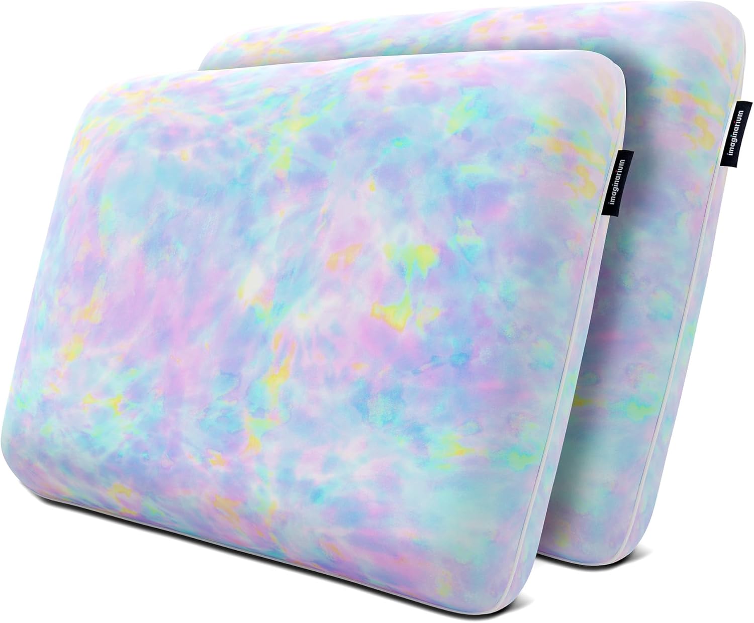 Imaginarium Cooling Memory Foam Fun Pillow with Cool-to-The-Touch Cover 2 Pack (Cotton Candy) Plus 2 Additional Pillow Covers