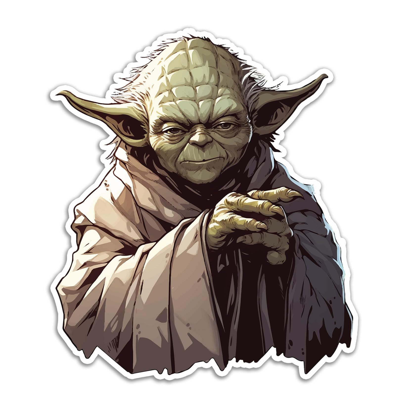 Calcomanía SW Yoda Jedi Master: la sabiduría del maestro en tu laptop