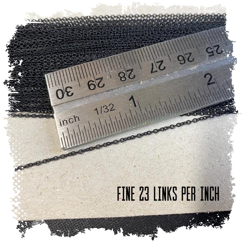 24" Fine scale model chain | 23/28 links per inch | 1.2 x 1mm | Matt Black | HO OO O G