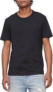 Mens Smooth Cotton Solid Crewneck T-Shirt