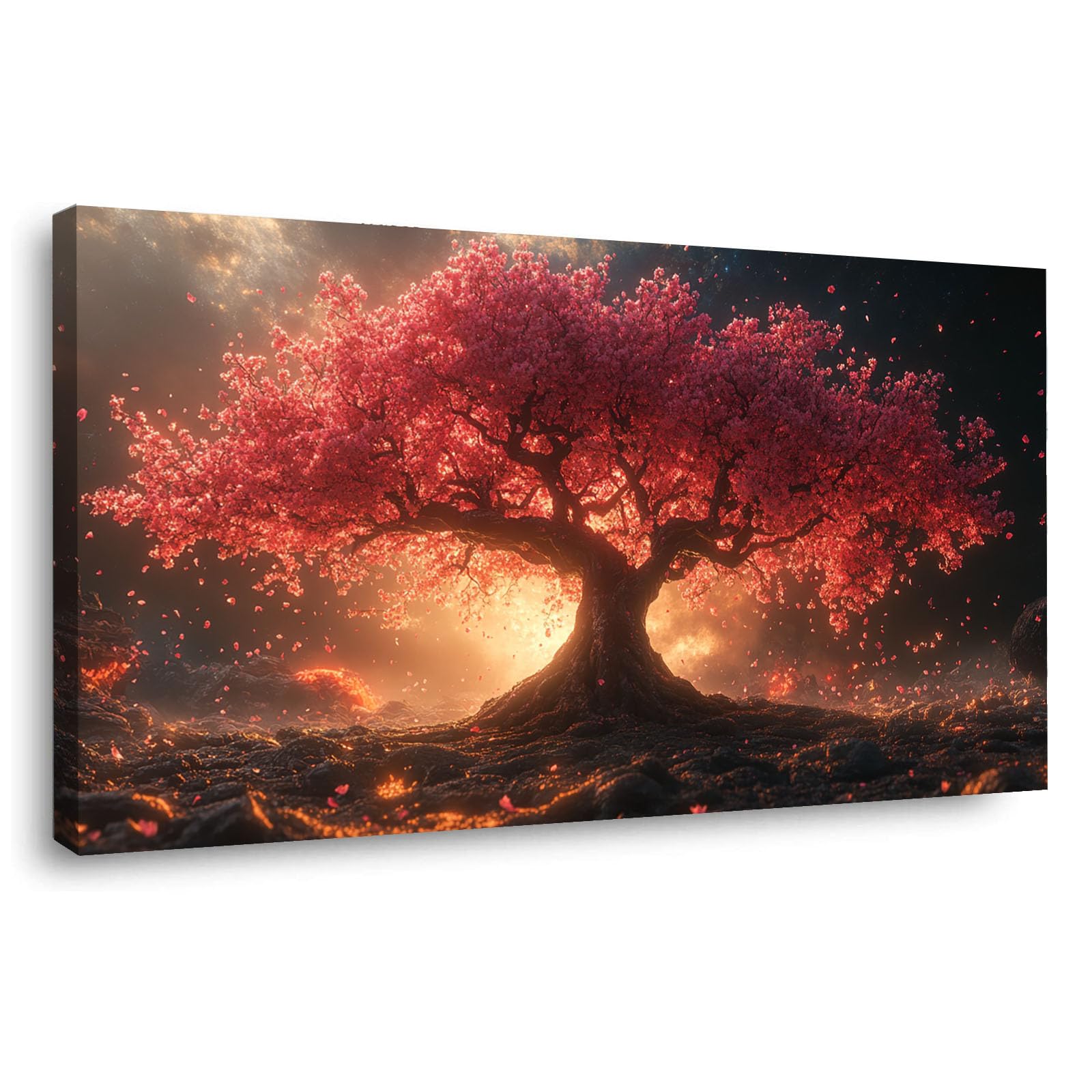 WQBQKKX Impresión de Lienzo Árbol de la Vida Estilo Geométrico Moderno Rosa minimalista Grande Dormitorio Cocina Cuadros Pared Imágenes Salon Wall Art Prints Decor（Naranja 63-30x60cm Enmarcado