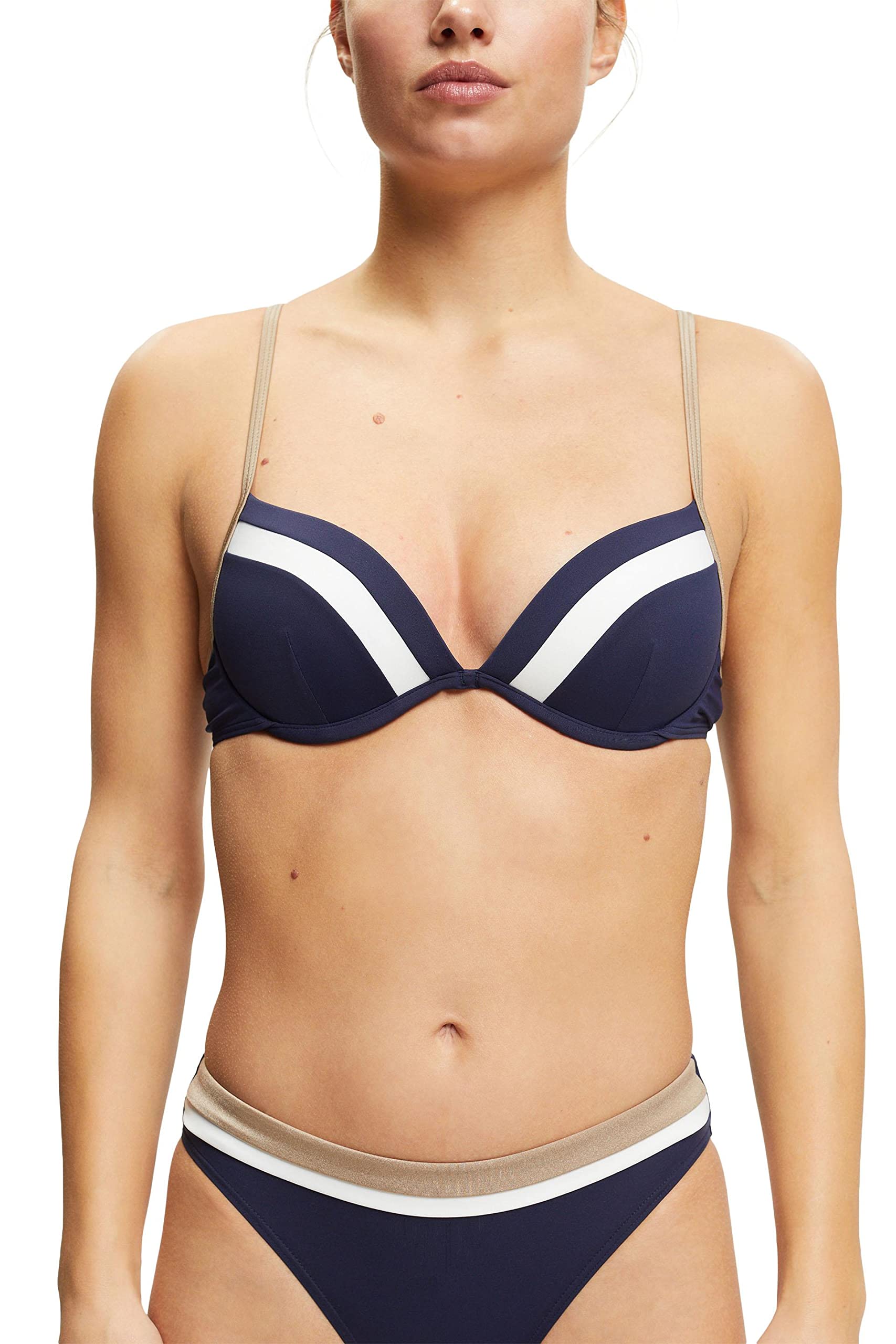 ESPRIT Women's Tayrona Beach Rcs Pad.plunge Bikini, Navy, B UK