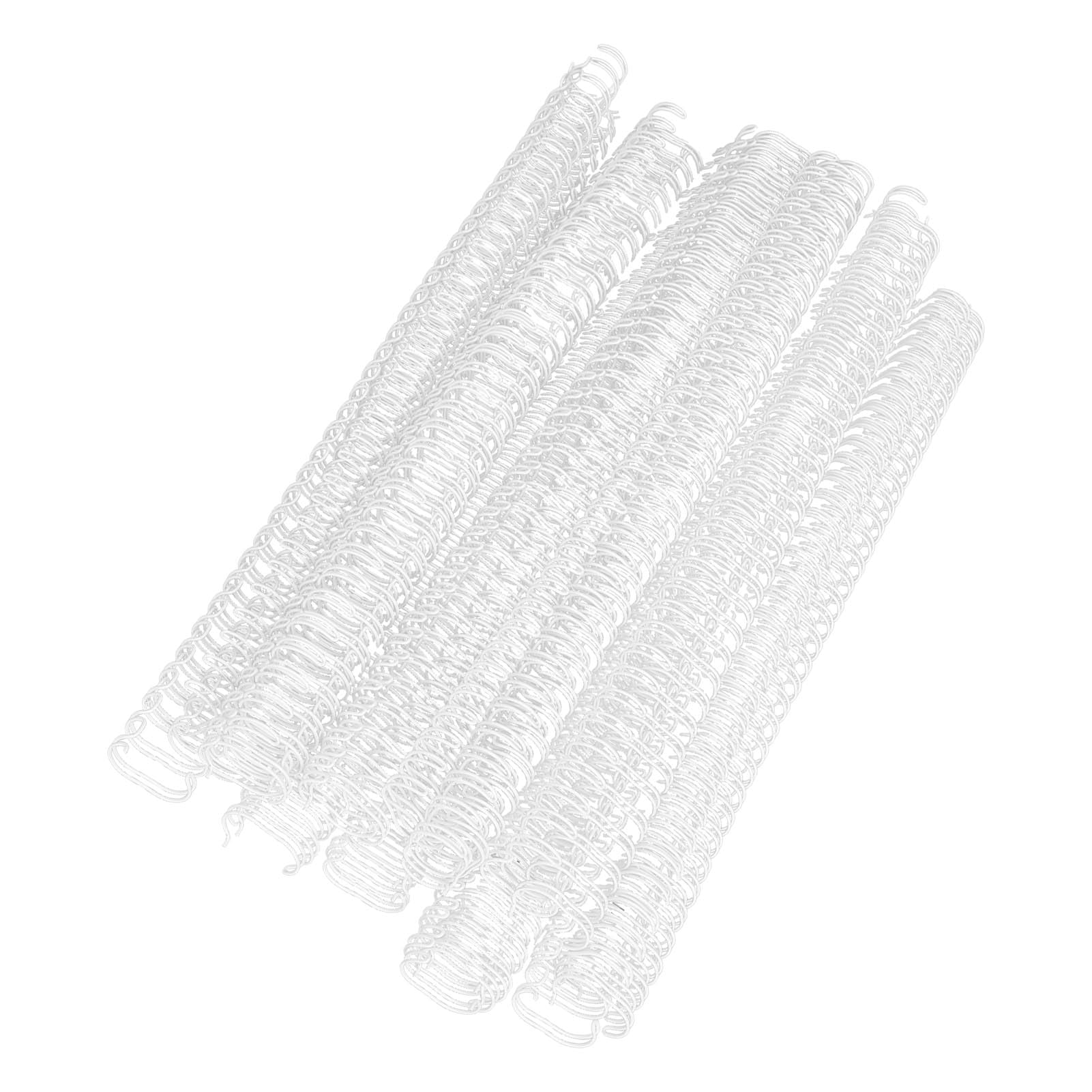 50 Piezas Alambre de Encuadernación Doble Bucle 34 Bucles 19mm Capacidad 180 Hojas Paso 3:1 Kit Blanco para Maquinas de Encuadernación