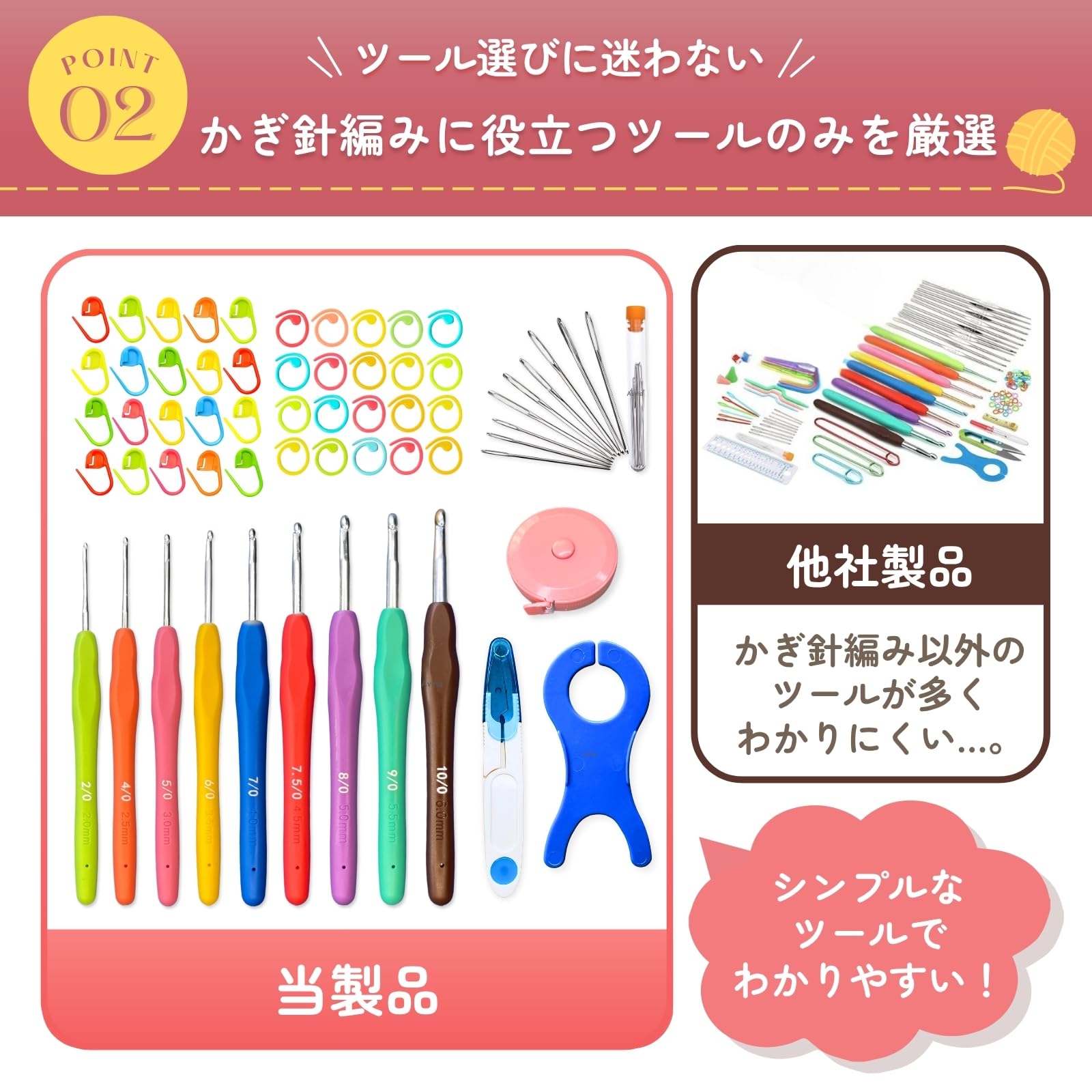 Amazon.co.jp: Aviria かぎ針編み 初心者キット 日本製毛糸5色 日本語