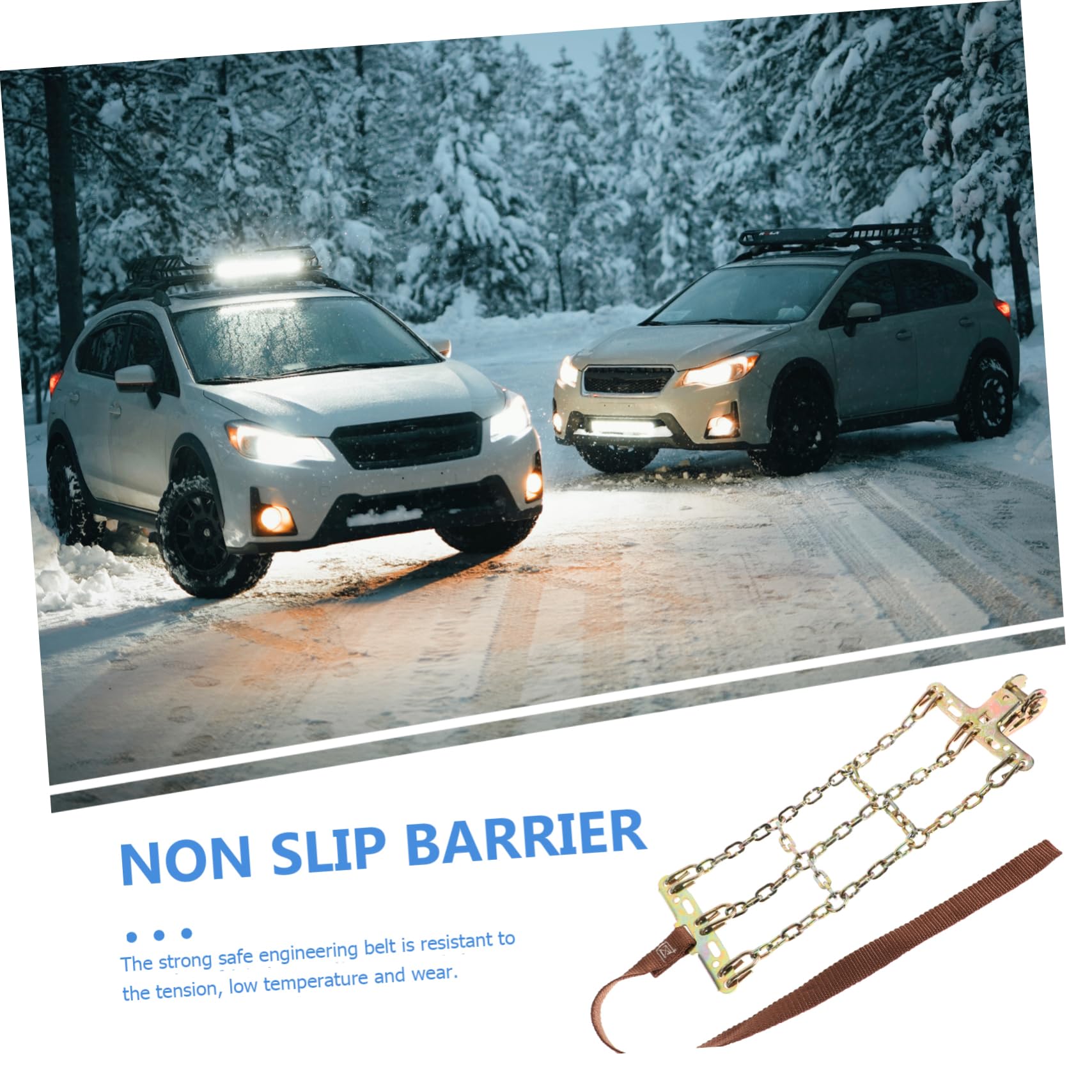 Cabilock 1Pc Snow Tire Chain for Suv and Truck Skid Easy Installation Fit Durable Low Noise Balance Design Centralized Design