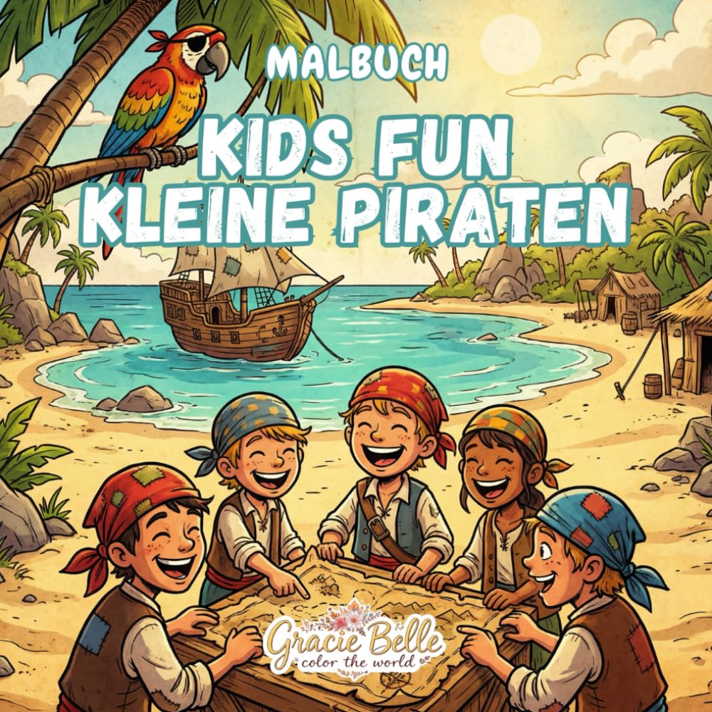 Kids Fun Kleine Piraten Malbuch: Abenteuer, Schatzsuche und kreative Piratenwelten