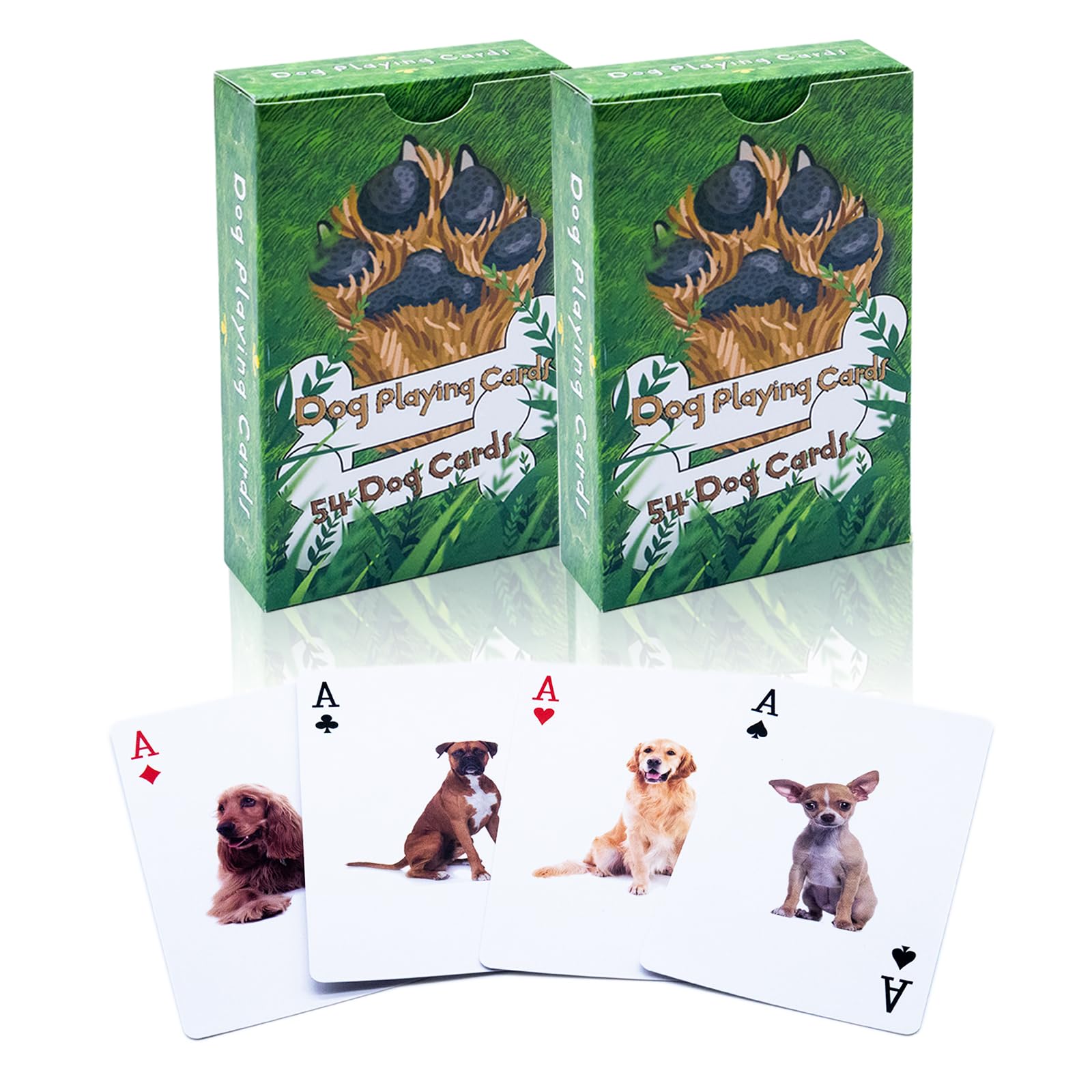 BKBNSJ 2 Decks Dog Playing Cards, Dog Card Games, Dog Poker Cards, Dog Deck of Cards