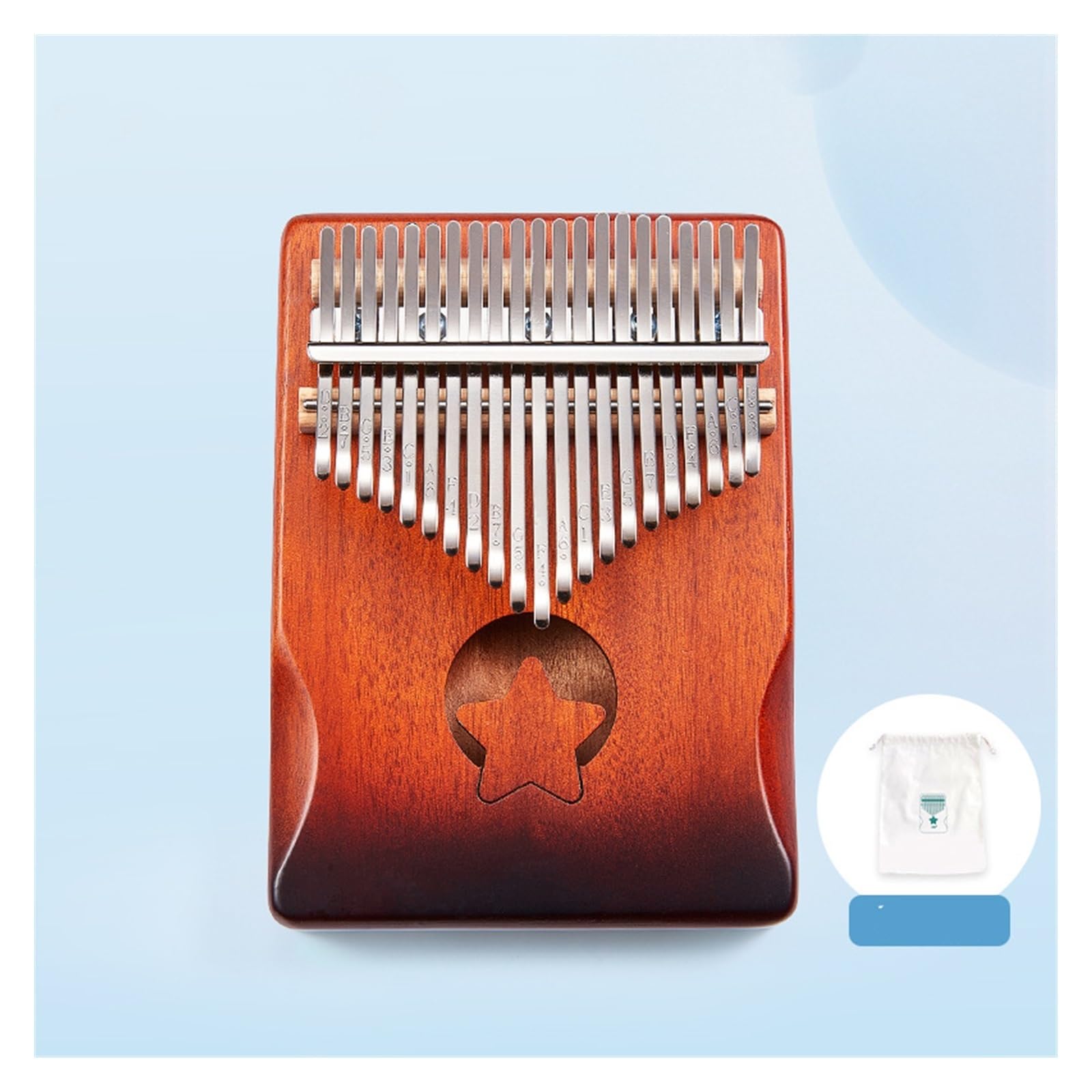 kalimba mini Kawa gradientowa 21 tonów mały instrument muzyczny kalimba kciuk fortepian palec fortepian początkujący ładny instrument muzyczny
