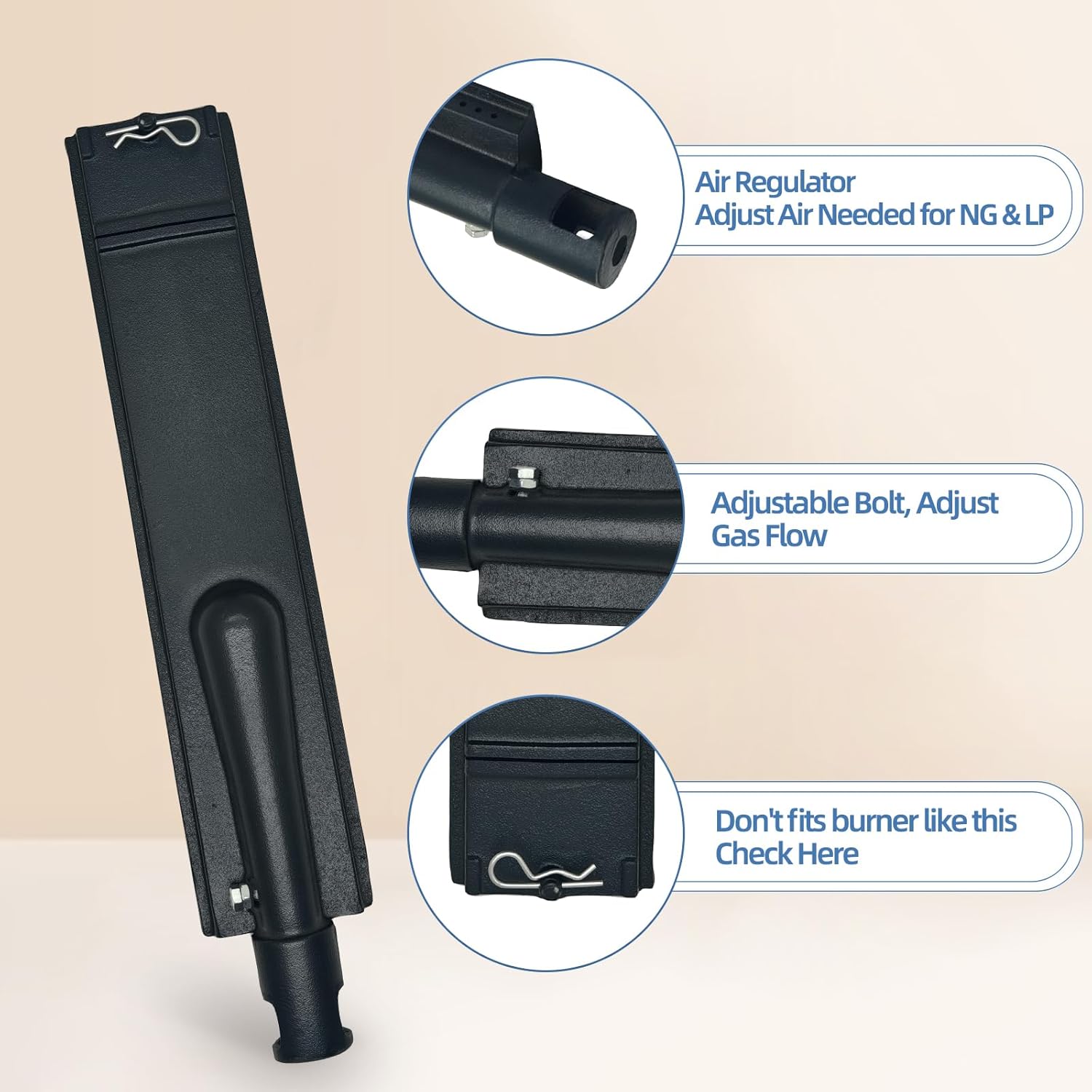 4 Packs 16631 and 3 Packs 16520 Heat Plate with 4 Packs Cast Iron Gas Grill Burner Tube Replacement for Bull Grill Parts,for Bull 4 Burner Grill 26038 26039 47629 69008 16561 Bull Angus