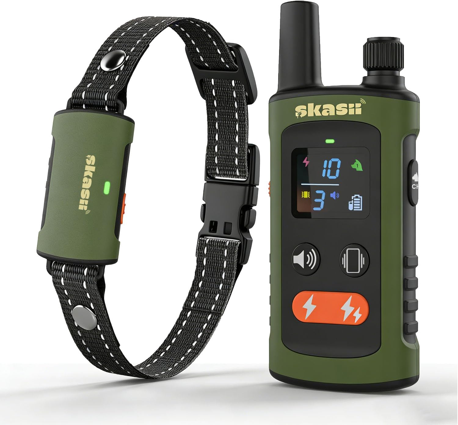 Dog Training Collar with Remote - 4500FT, IPX8, 0-150 Lbs, Dog Collar with 4 Training Modes, Security Lock, Rechargeable e-Collar, Outside Use, for Small Medium Large Dogs, Green
