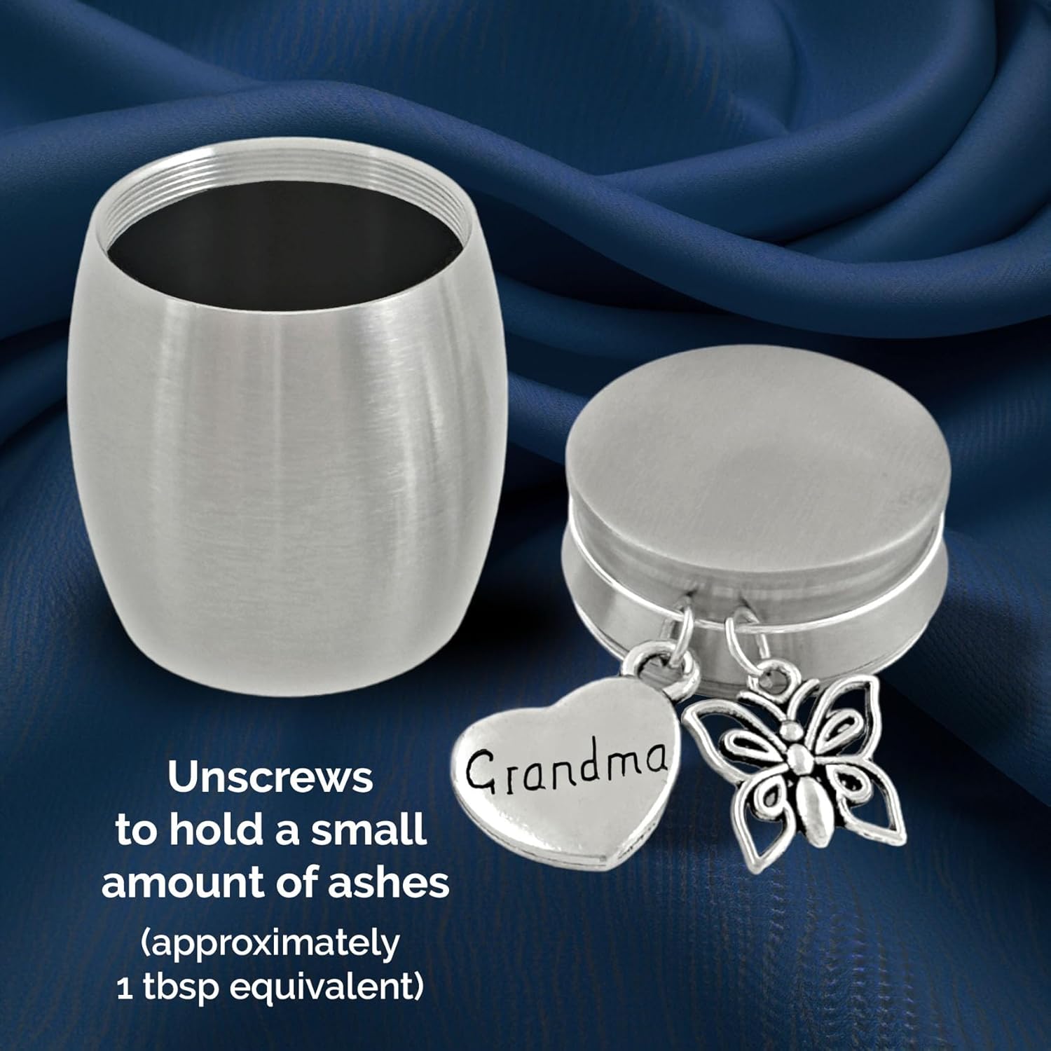 Grandma Butterfly Small Urn for Human Ashes Cremation Keepsake Memorial Stainless Steel for Family