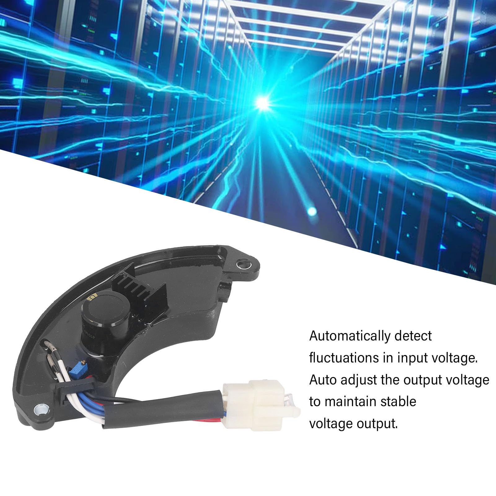 Rectificador Regulador de Voltaje Automático AVR para Grupo Electrógeno de 3 a 5 KW AVR Monofásico 6 Cables 470MFD 250 V CC, Modelo AVR5-1H21a