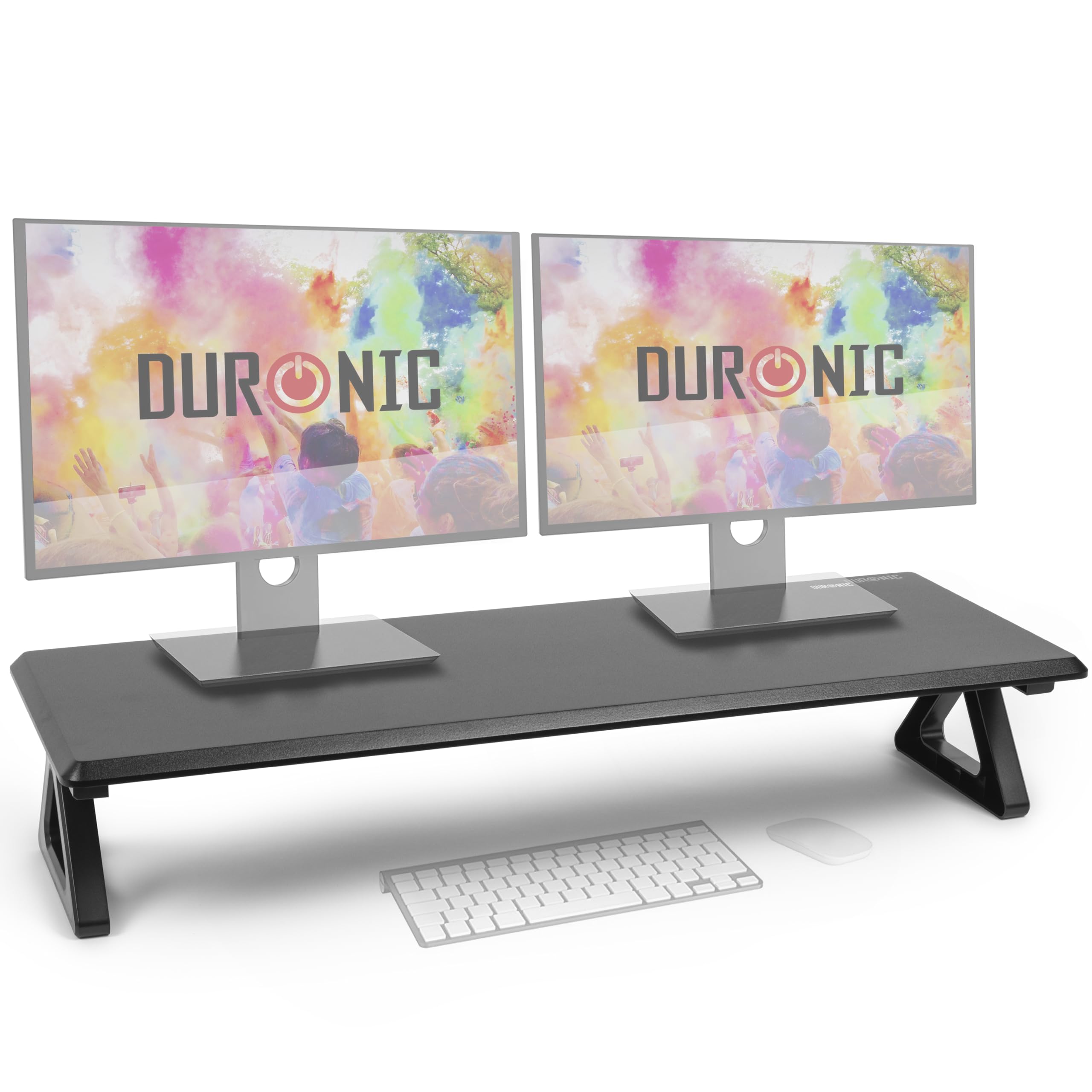 Duronic Dm06-2 Monitor Stand Riser 82X30CmLaptop And Screen Stand For Desktop10Kg CapacityMdf WoodBlack from B&Q