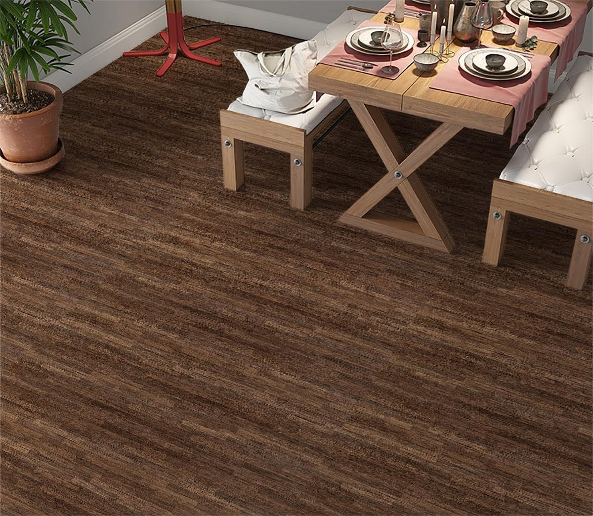 StickerArt Yer Kaplama Zemin Kaplama Folyosu 65x130 cm Hardwood Floor