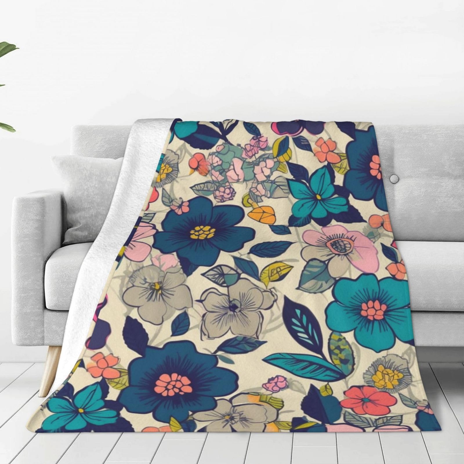 Couverture lit flanelle imprimé floral plaid canapé chaud