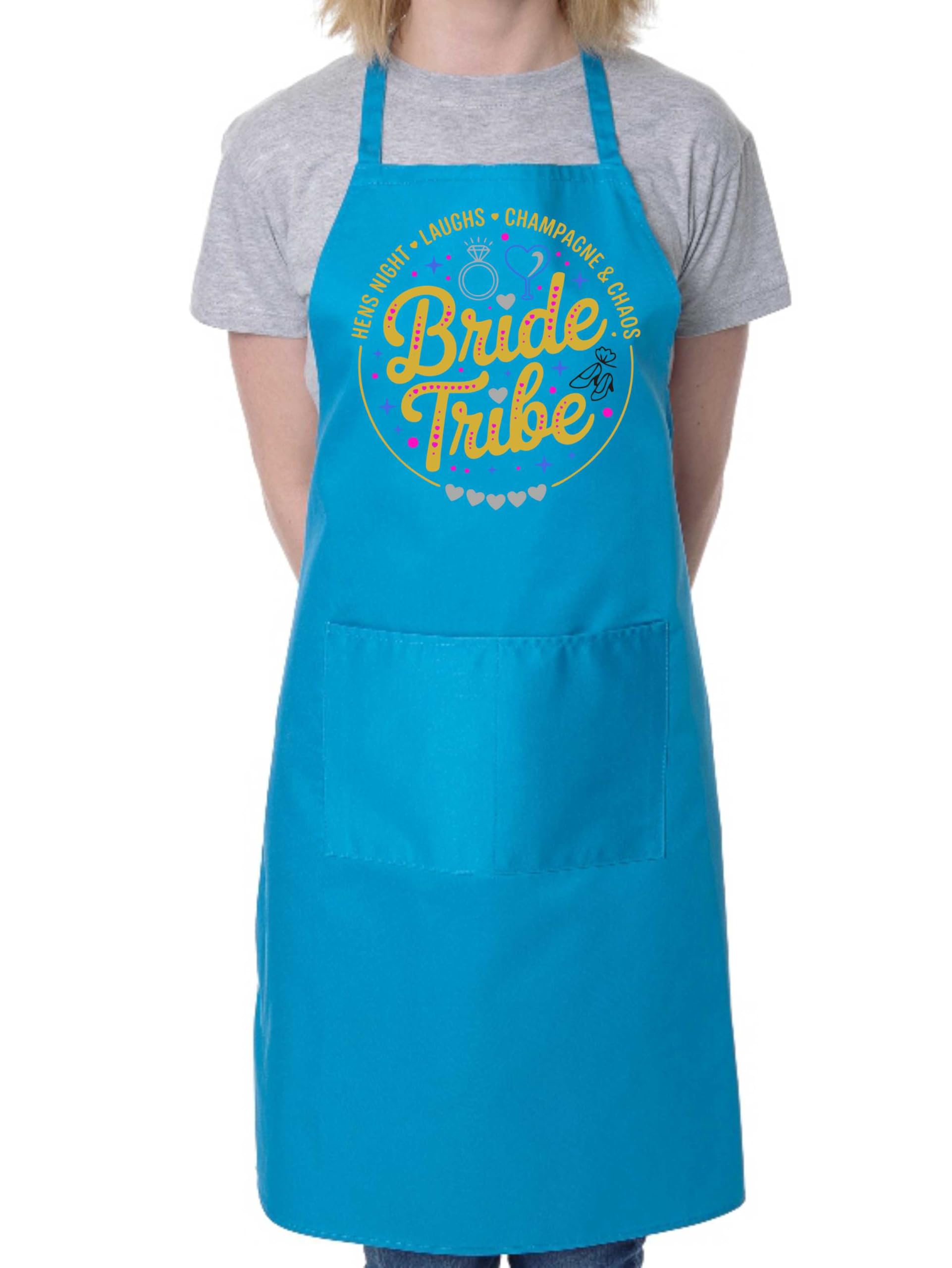 Print4U Bride Tribe Apron Wedding Hen Party Gift Fun Gift For Brides Blue