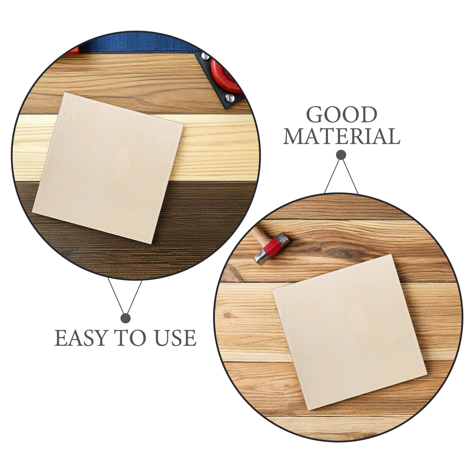 10 Stück Sperrholzplatte Stabile Basis Quadratische aus Buchenholz mit Natürlicher Maserung für Holzprojekte für Bodenbeläge und Basteldesigns
