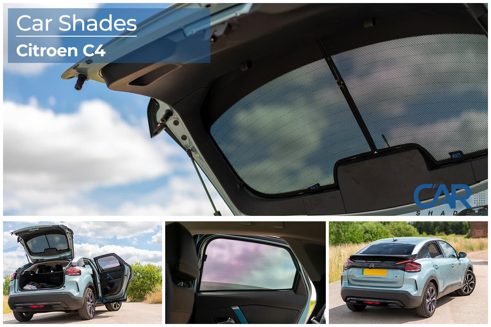CAR SHADES Juego Compatible con Citroën C4 III 5 Puertas 2020- (6-Partes) cortinillas Parasol a Medida