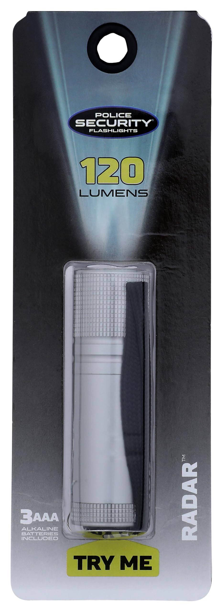 99822 RADAR FLASHLIGHT 3AAA SILVER 120 LUMENS