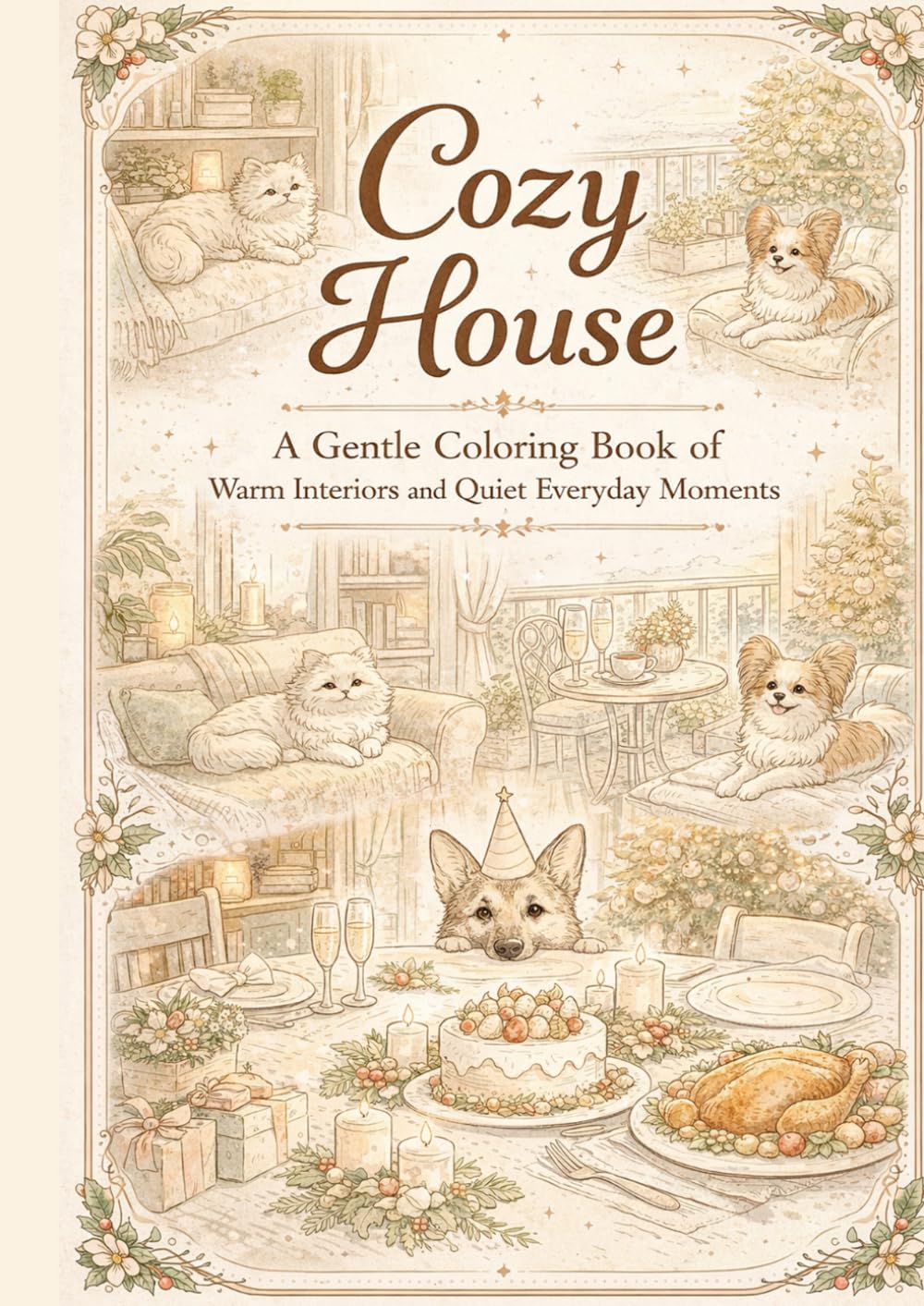 Cozy House coloring Book: A Gentle Coloring Book of Warm Interiors and Quiet Everyday Moments