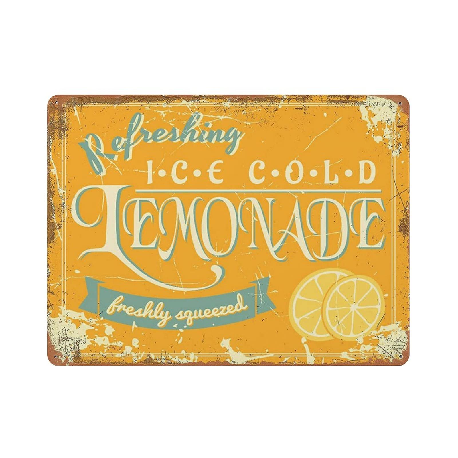 Metal Tin Sign ICY Lemonade Vintage Tin Poster Metal Sign Wall Decoration Country Kitchen Home Garage Decor 12"x16"