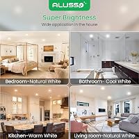 ALUSSO LED Süllyesztett Mennyezeti Spotlámpa Szett, 230V, Dimmelhető, 68mm, 4W, IP44, 3 Színhőmérséklet, Fürdőszobába, Konyhába, 12db 8