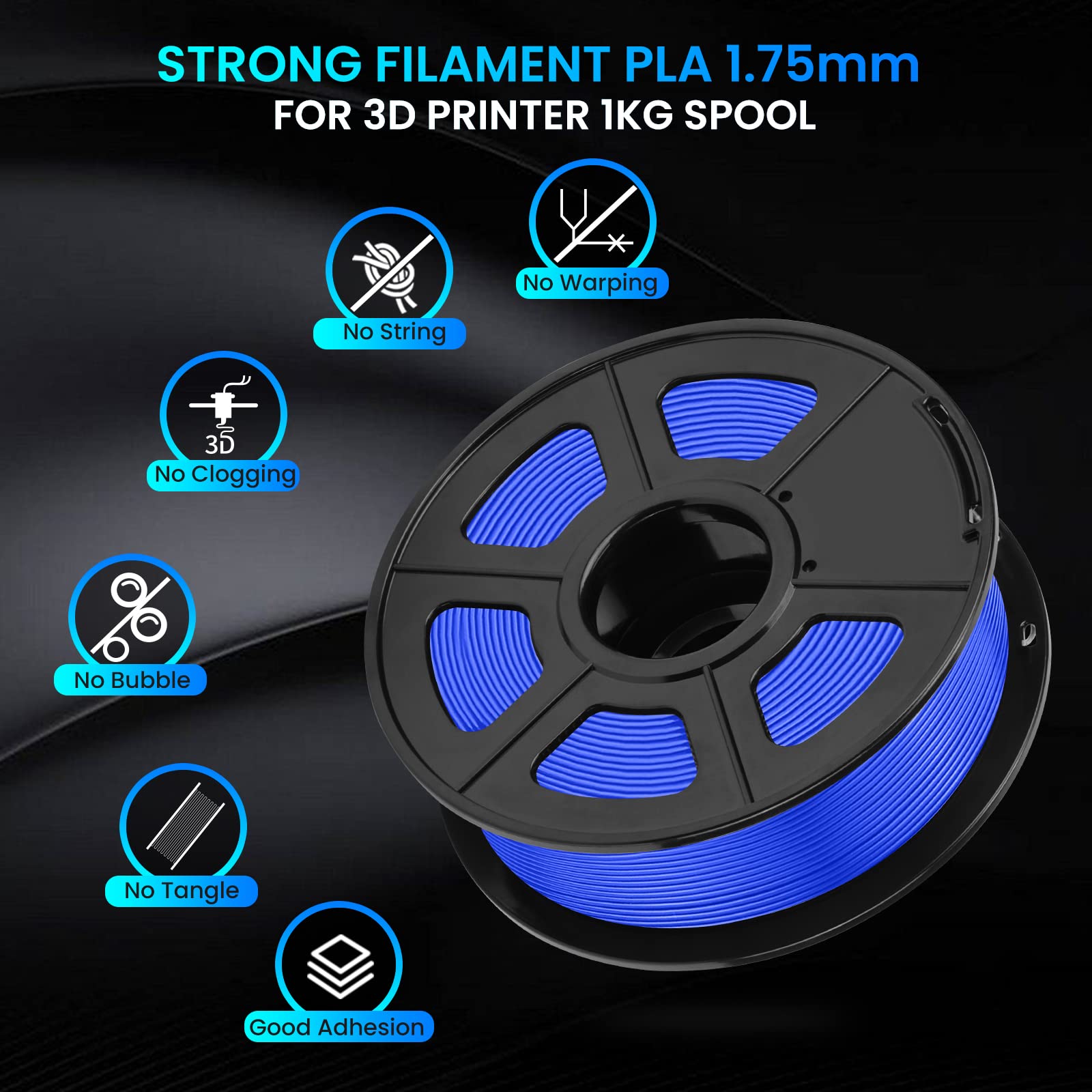SUNLU Filamento PLA 1,75mm, Avvolto in Modo Ordinato Filamento Stampante 3D PLA,Precisione Dimensionale +/- 0,02 mm,Bobina 1 KG, 3 Pack,per Maggior Parte delle Stampanti 3D,Rosso+Arancione+Giallo