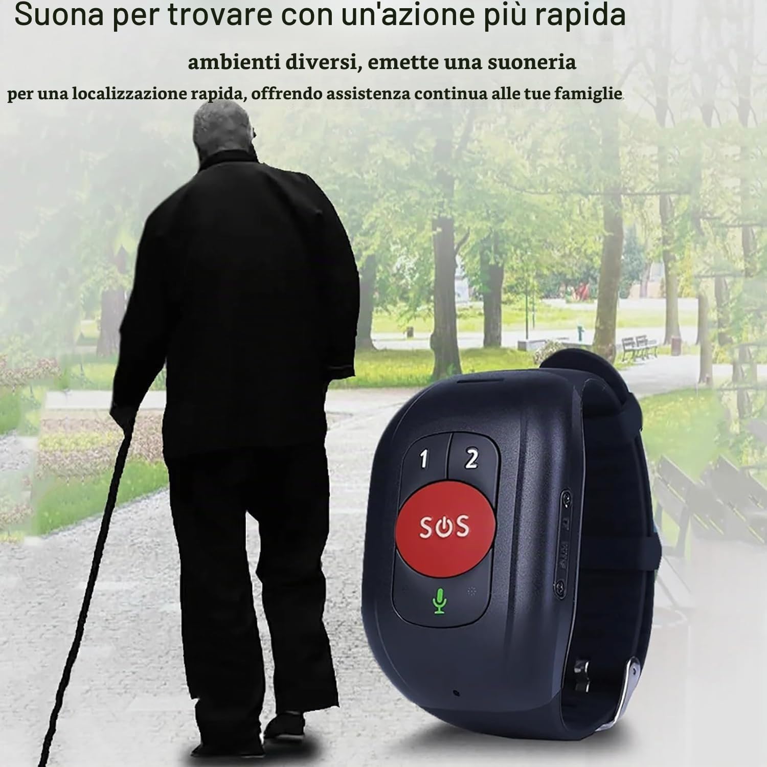 Localizzatore GPS Per Anziani, Smartwatch Con Rilevamento Cadute, Chiamata Rapida, Promemoria Farmaci, Citofono Vocale, Monitoraggio Della Temperatura Corporea, Pulsante SOS, Per Autismo, Bisogni Spec