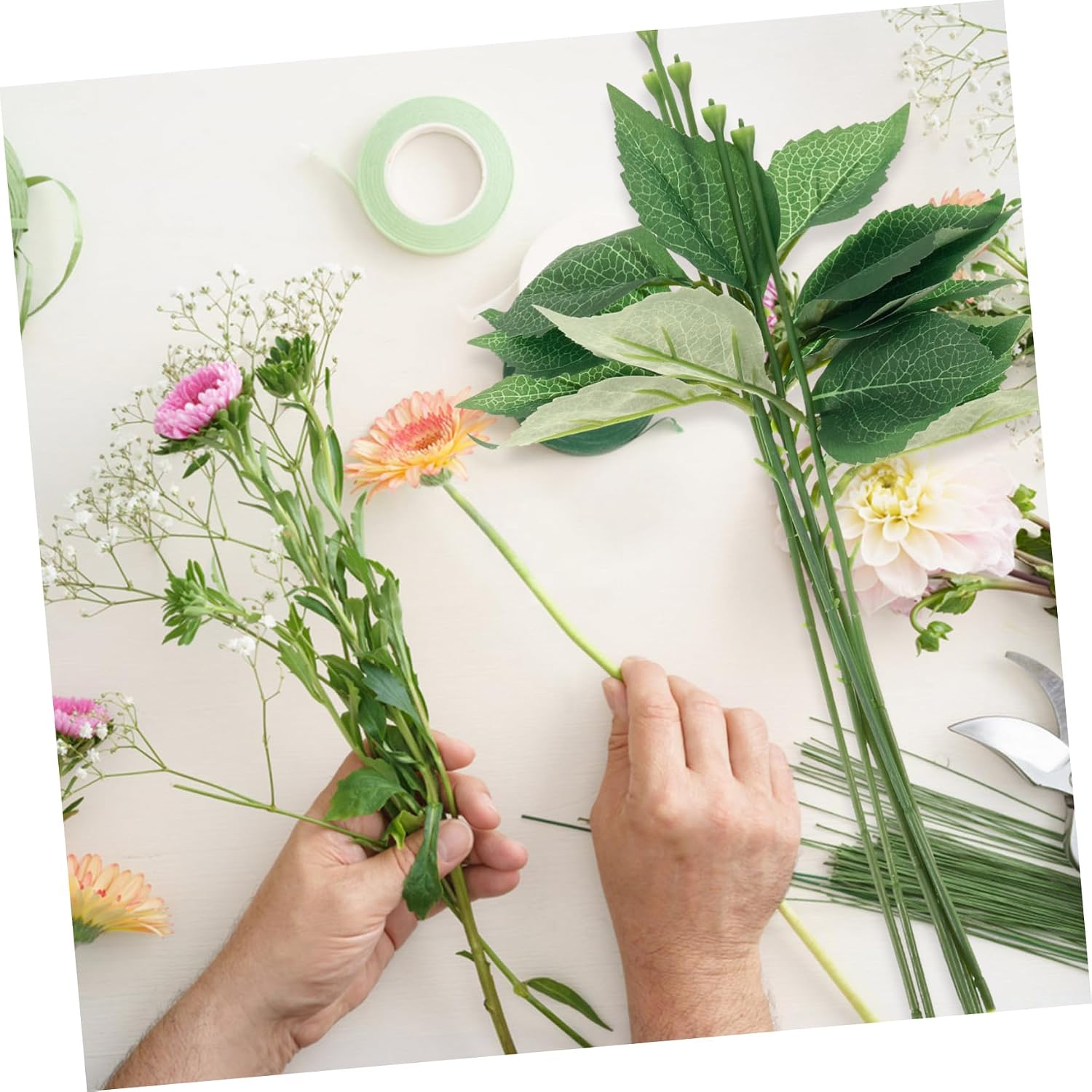 Ciieeo 10sets Artificial Stems for Artificial Flowers DIY Bouquet Greenery Garland Floral Picks