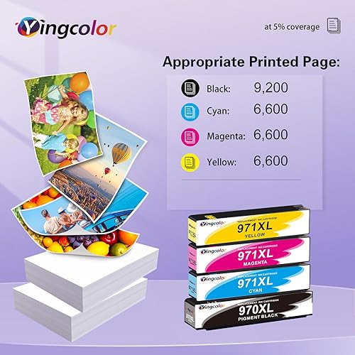 Miniatura 3 de 971XL 970XL Cartuchos de tinta de repuesto para cartuchos de tinta HP 970 971 compatibles con HP X576dw X476dw X476dn X551dw X451dn X451dw Impresora