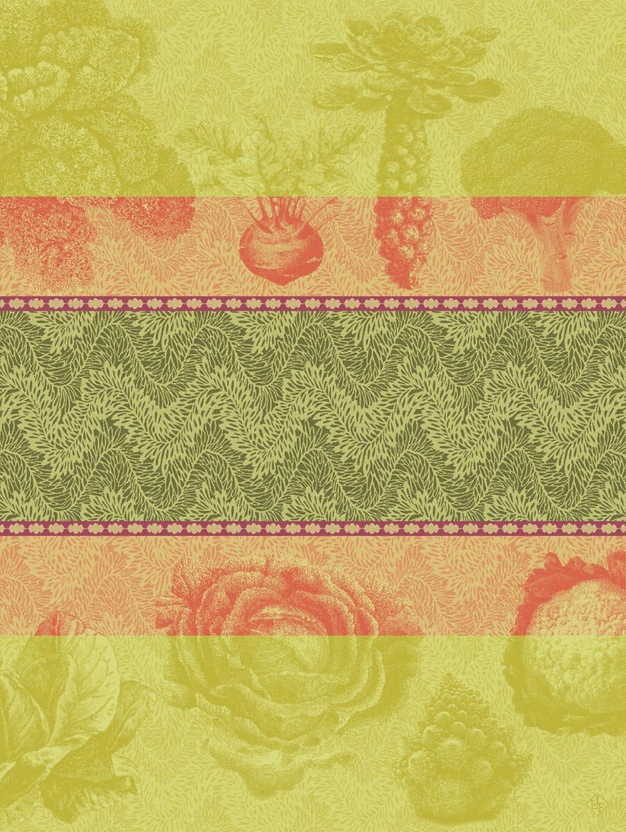 Le Jacquard Francais Tea Towel, 60 x 80 cm, 100% Cotton, Grey, Jardin des Choux Brocoli