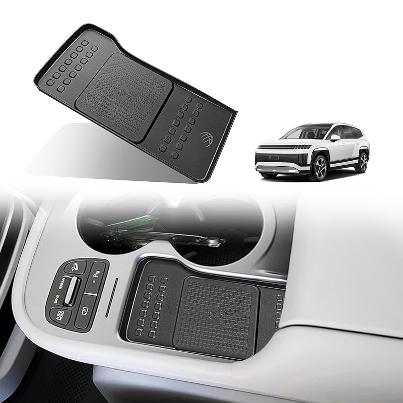 Tapete de silicone para carregador sem fio BestEvMod compatível com Hyundai Ioniq 9 2026+ S SE SEL, preto