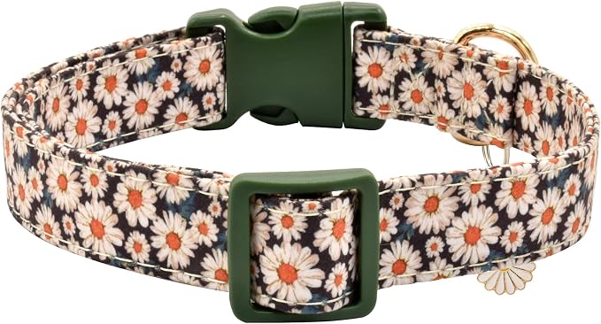 Collar para perro con patrón floral tamaño S miniatura 2