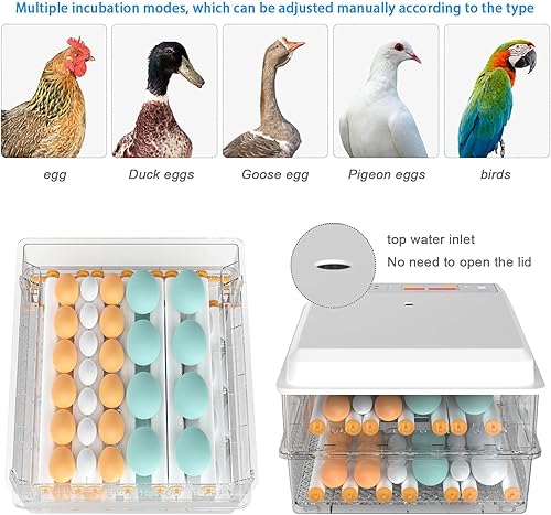 Miniatura 5 de Incubadora totalmente automática 90-120, girador automático de huevos, con control de humedad y temperatura, incubadoras para incubar huevos,