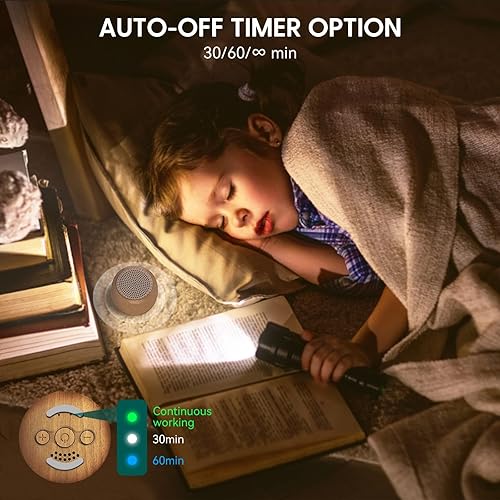 Miniatura 88 de Máquina de Sonido de Ruido Blanco Babelio, Luz Nocturna, Mini y Portátil, 15 Sonidos Sin Bucle, Temporizador, Función de Memoria, para Adultos y 1 -