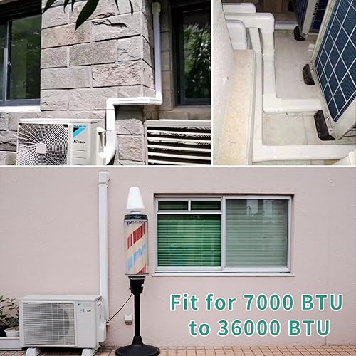 Miniatura 5 de Kit de cubierta de tubería decorativa de PVC de 3 pulgadas y 17 pies para aire acondicionado mini split sin conductos, juego completo, no se