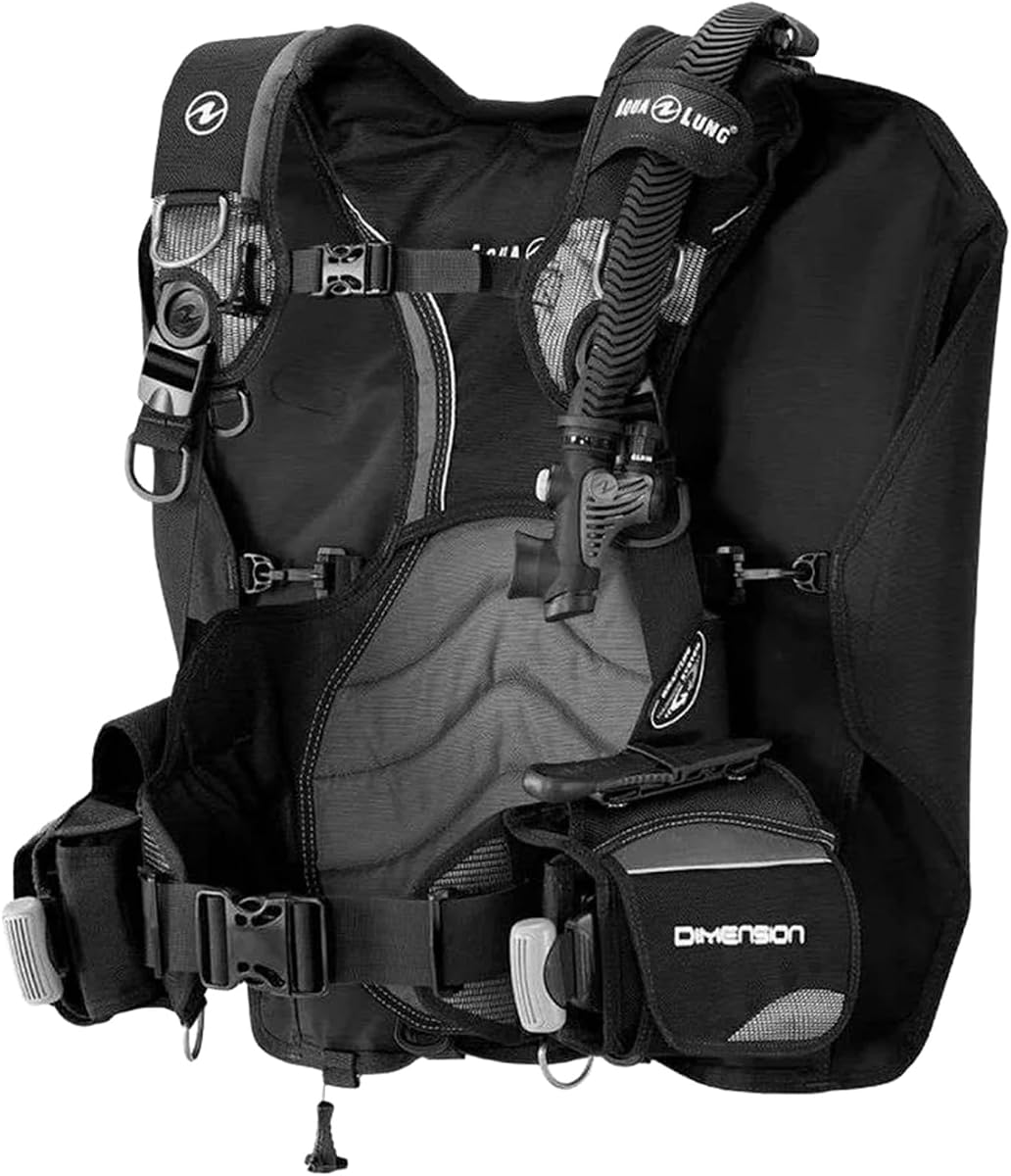 Aqualung Men's Dimension Scuba Diving BCD | Adjustable Back-Inflation ResisteK Buoyancy Compensator w/Wrapture Harness & SureLock II Release System