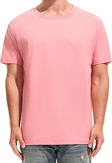Camiseta básica para hombre, elasticidad media, prelavada, no encoge, cuello acanalado, manga corta, corte clásico